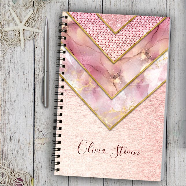 Elegant rose gold girly geometric sketchbook notebook (Creator Uploaded)