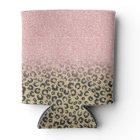 Elegant Rose Gold Glitter Black Leopard Print