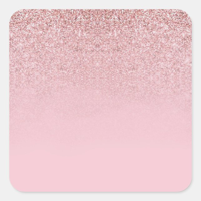 Elegant Rose Gold Glitter Blank Template Add Text Square Sticker (Front)