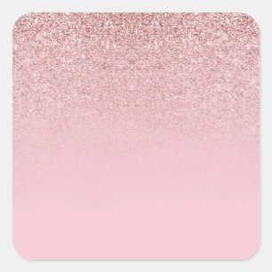 Elegant Rose Gold Glitter Blank Template Add Text Square Sticker