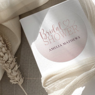 Elegant Rose Gold Glitter Bridal Shower Classic Round Sticker