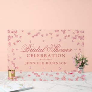 Elegant Rose Gold Glitter Bridal Shower Welcome  Acrylic Sign