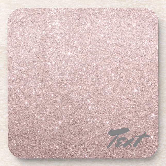 elegant rose gold glitter coaster (Front)