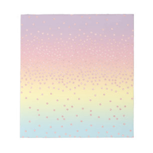 Elegant rose gold glitter confetti dots gradient notepad