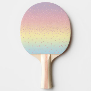 Elegant rose gold glitter confetti dots gradient ping pong paddle