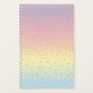 Elegant rose gold glitter confetti dots gradient planner