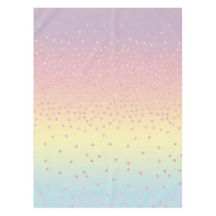 Elegant rose gold glitter confetti dots gradient tablecloth