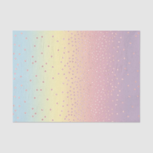 Elegant rose gold glitter confetti dots gradient tissue paper (Front)