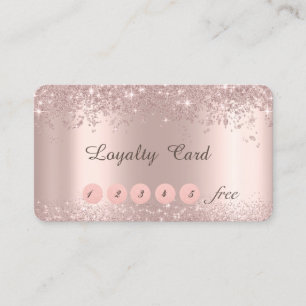 Elegant Rose Gold Glitter Confetti Dust Loyalty Card