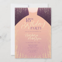 Elegant Rose Gold Glitter Dress 18th Birthday