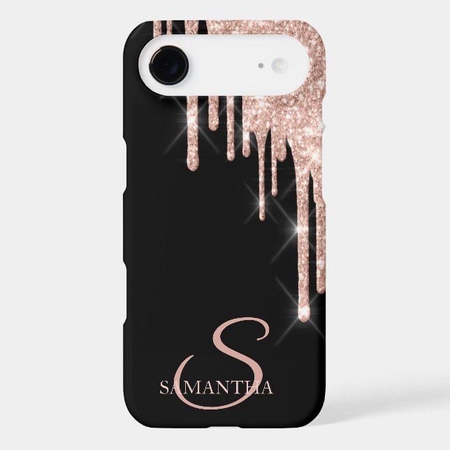 Elegant Rose Gold Glitter Drips (Back)