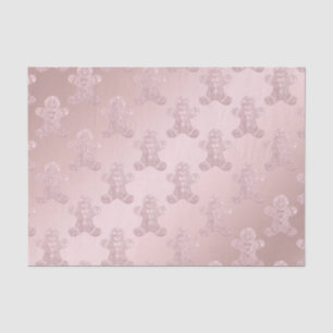Elegant Rose Gold Glitter Gingerbread Man Pattern Tissue Paper