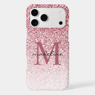 Elegant Rose Gold Glitter Girly Monogram