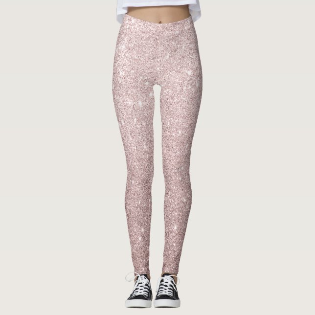 elegant rose gold glitter leggings (Front)