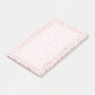 Elegant Rose Gold Glitter Leopard Animal Print Post-it Notes