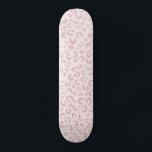 Elegant Rose Gold Glitter Leopard Pattern Skateboard<br><div class="desc">This design features a stylish blend of blush pink and rose gold glitter in a leopard or cheetah print pattern. The pink and glittery rose gold animal print on a light pink background creates a trendy and girly look,  with a bold and confident feel.</div>