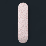 Elegant Rose Gold Glitter Leopard Pattern Skateboard<br><div class="desc">This design features a stylish blend of blush pink and rose gold glitter in a leopard or cheetah print pattern. The pink and glittery rose gold animal print on a light pink background creates a trendy and girly look,  with a bold and confident feel.</div>