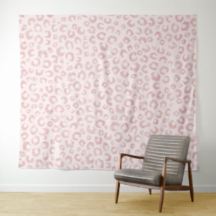 Elegant Rose Gold Glitter Leopard Pattern Tapestry