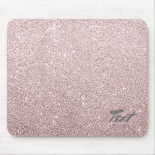 elegant rose gold glitter mouse pad