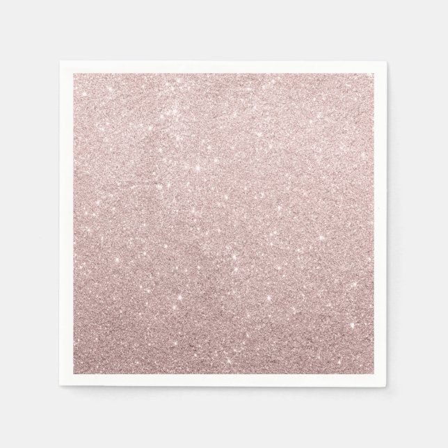 elegant rose gold glitter napkin (Front)