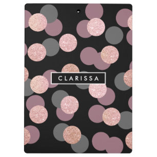 elegant rose gold glitter pastel pink confetti clipboard