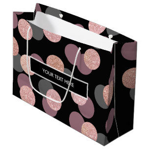 elegant rose gold glitter pastel pink confetti large gift bag