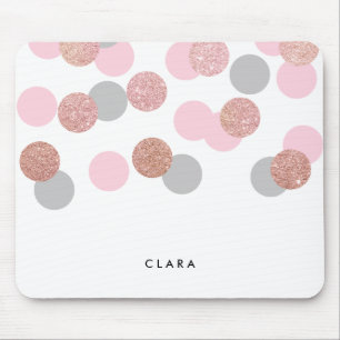 elegant rose gold glitter pastel pink confetti mouse pad