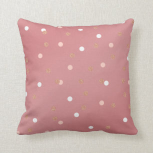 elegant rose gold glitter pink polka dots pattern cushion