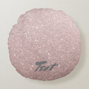 elegant rose gold glitter round cushion