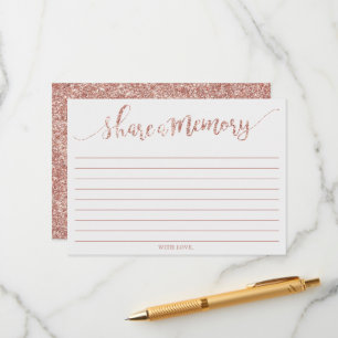 Elegant Rose Gold Glitter Share A Memory Card