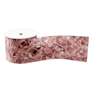 Elegant Rose Gold Glitter Sparkle Glam Sequin Grosgrain Ribbon
