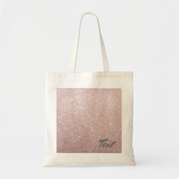 rose gold glitter tote bag