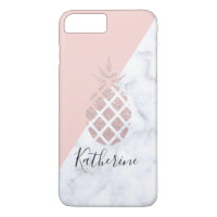 Elegant rose gold glitter white marble blush pink