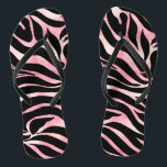 Elegant Rose Gold Glitter Zebra Black Animal Print Thongs<br><div class="desc">This Exotic Style hand-drawn Black and faux Rose Gold Glitter Zebra Print aesthetic design photo print is perfect to add an elegant touch to special celebration events or Glam Home Decor. A modern trendy zebra animal print filled with blush pink colours wavy lines and strokes, forming a beautifully tropical pink...</div>