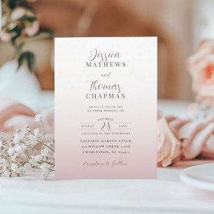 Elegant Rose Gold Gradient Wedding Invitation