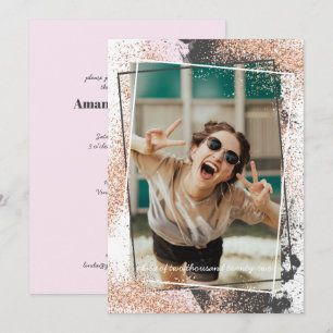 Elegant Rose Gold Graduation Party Invitation