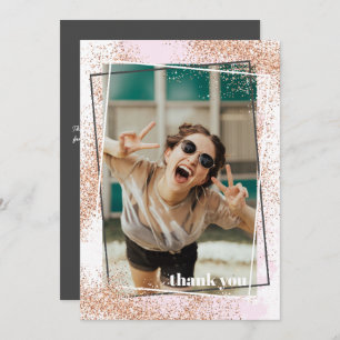 Elegant Rose Gold Graduation Thank You Card