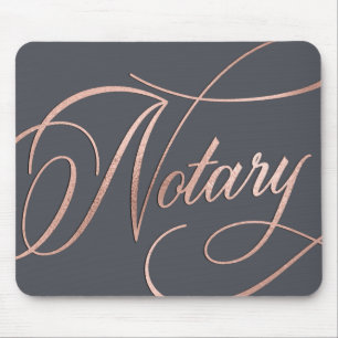 Elegant Rose Gold & Grey Notary Loan Agent Mouse Pad