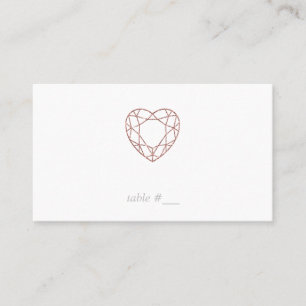 Elegant rose gold heart place cards - flat