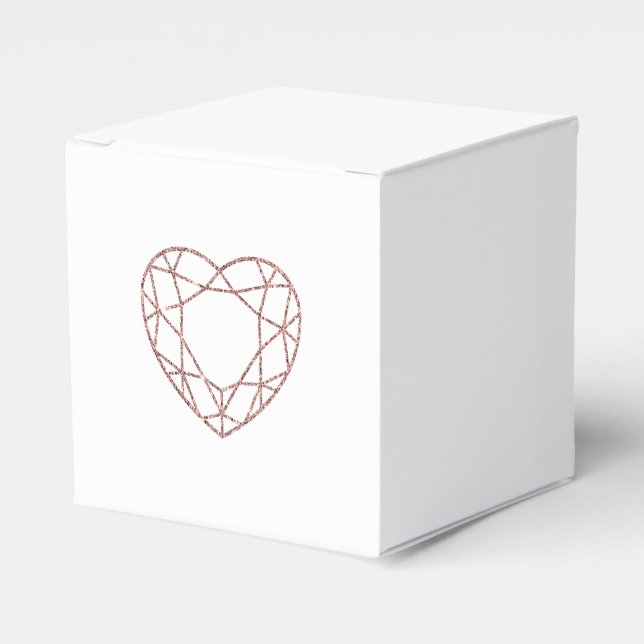 Elegant rose gold heart wedding favour box (Front Side)