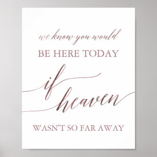 Elegant Rose Gold If Heaven Wasn't So Far Away Poster