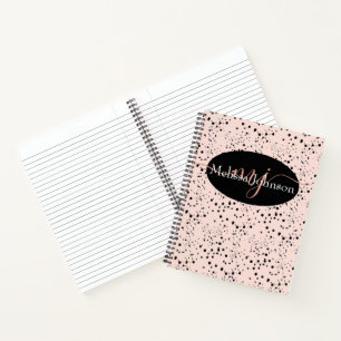 Elegant Rose Gold lettering on Black Notebook