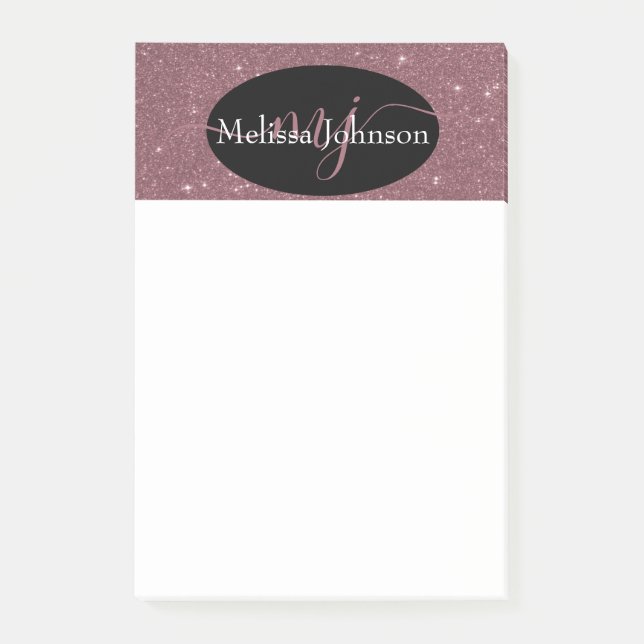 Elegant Rose Gold lettering on Black    Post-it No Notes (Front)
