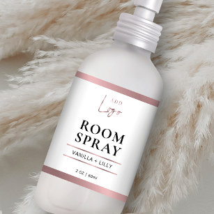 Elegant Rose Gold Logo Room Freshener Spray Label
