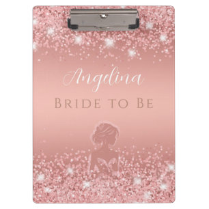 Elegant Rose Gold Luxe Shimmer Bridal Shower Clipboard