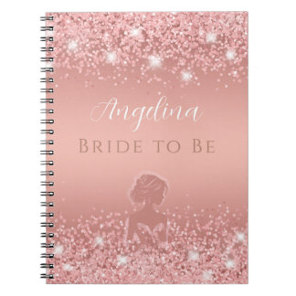 Elegant Rose Gold Luxe Shimmer Bridal Shower Notebook