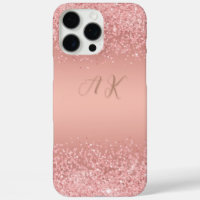 Elegant Rose Gold Luxe Shimmer Monogram