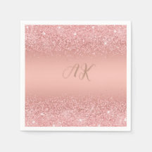 Elegant Rose Gold Luxe Shimmer Monogram