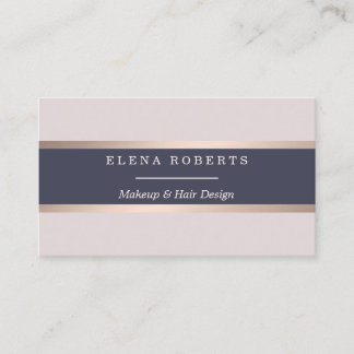 Elegant Rose Gold Makeup Stylist Business Card
