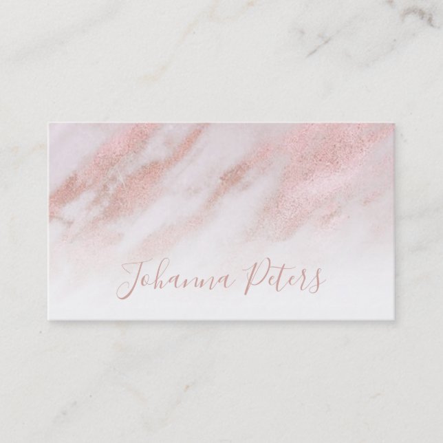 elegant rose gold marble business card (Front)